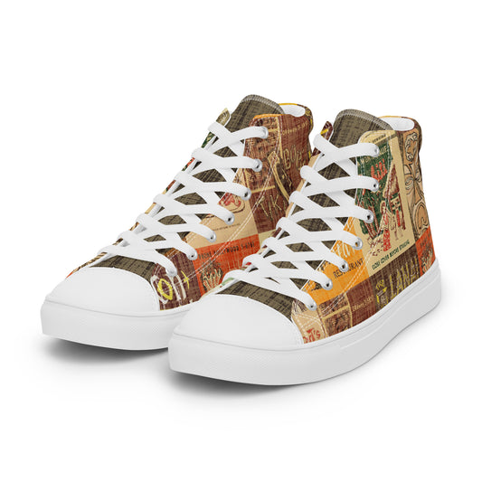 Women’s High Top Tiki Sneakers ~ Vintage Tiki Bar Matchbook Art