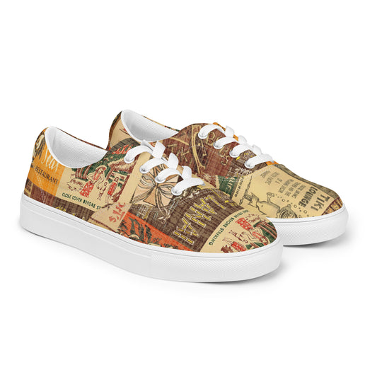 Women’s Low Cut Tiki Sneakers ~ Vintage Tiki Bar Matchbook Art